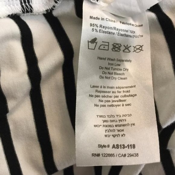 Akira Chicago Red Label Black/white Stripe Multi Way Tunic M - Picture 6 of 6